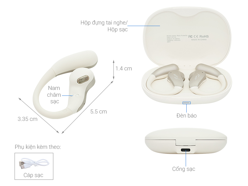 Tai nghe Bluetooth Open-Ear OWS Rezo PulseGo