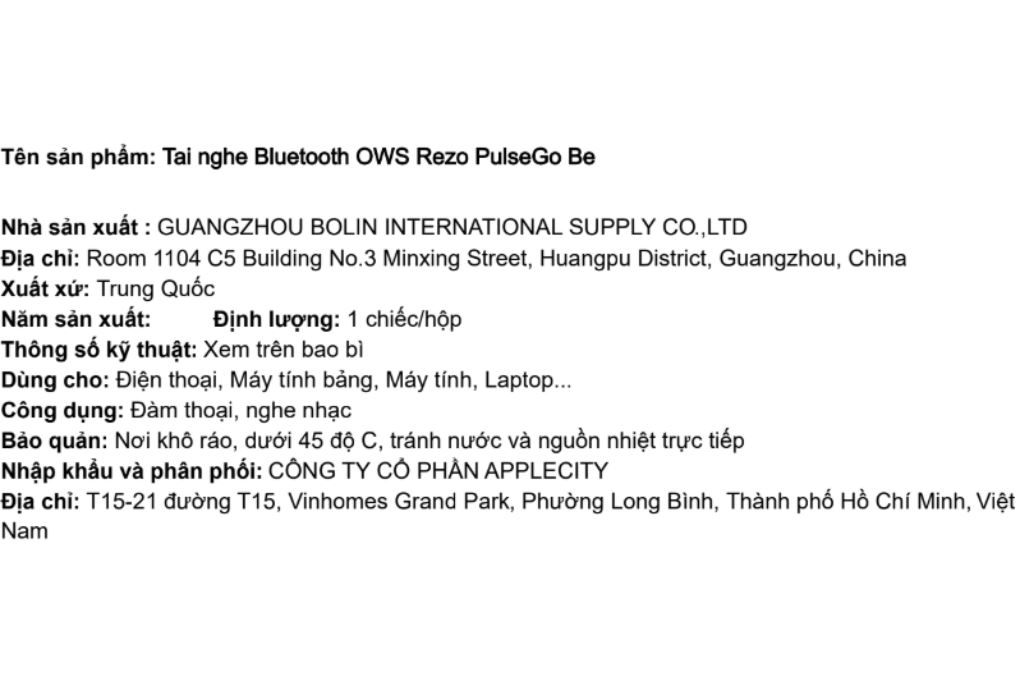 Tai nghe Bluetooth Open-Ear OWS Rezo PulseGo - 16