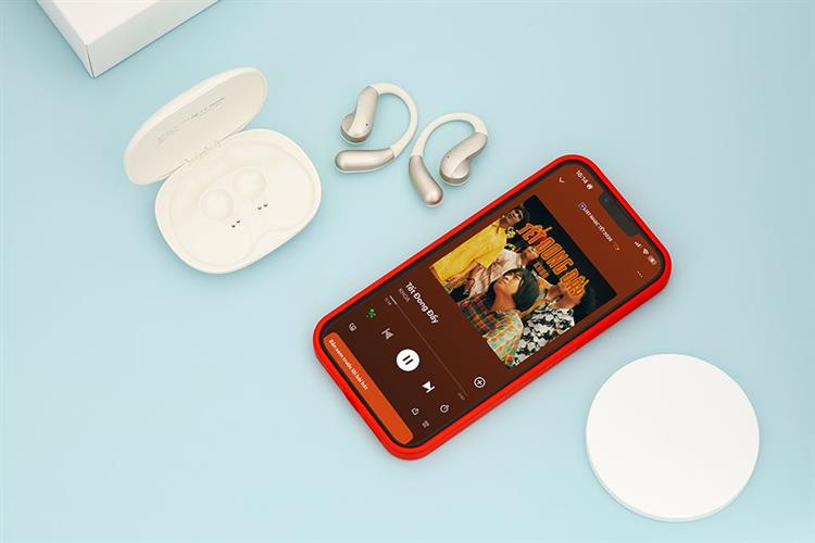 Tai nghe Bluetooth Open-Ear OWS Rezo PulseGo Màu Màu be