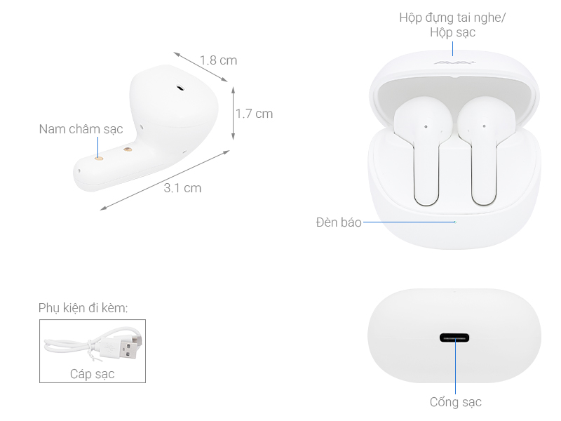 Tai nghe Bluetooth True Wireless AVA+ Go P510