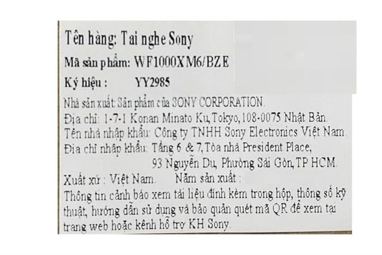 Tai nghe Bluetooth True Wireless Sony WF1000XM6 Màu Đen