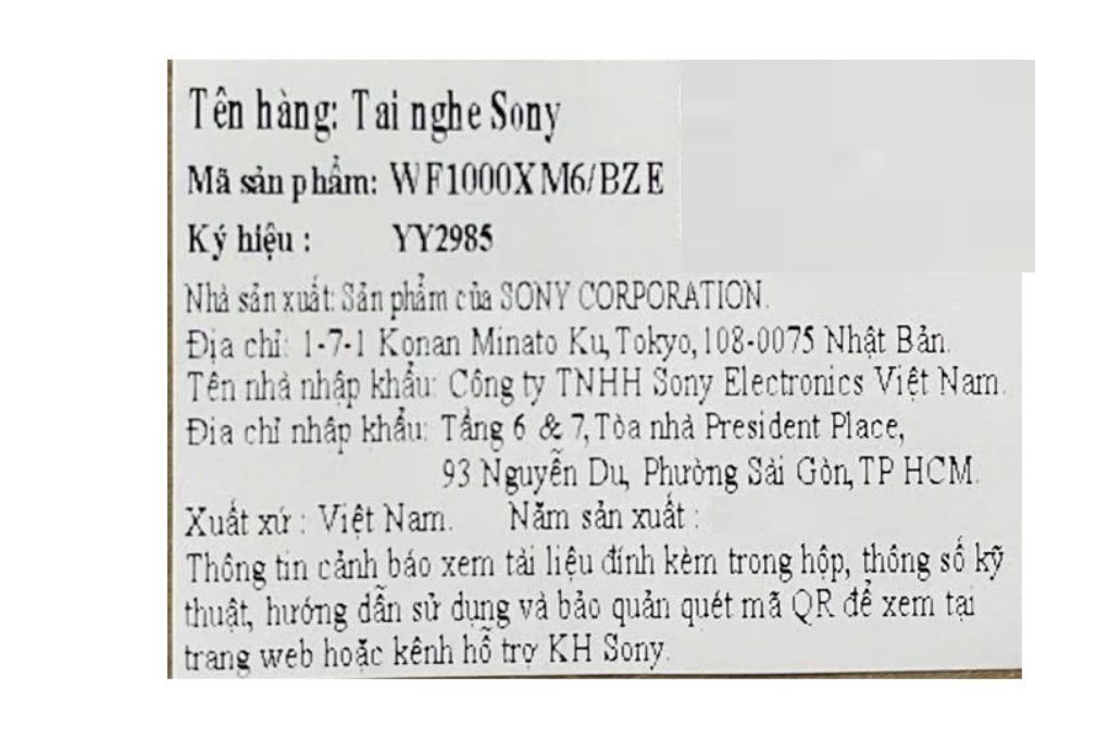 Tai nghe Bluetooth True Wireless Sony WF-1000XM6 Màu Đen