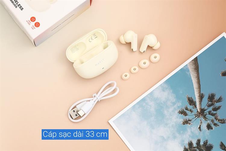 Tai nghe Bluetooth True Wireless Havit TW907 SE Màu Màu be