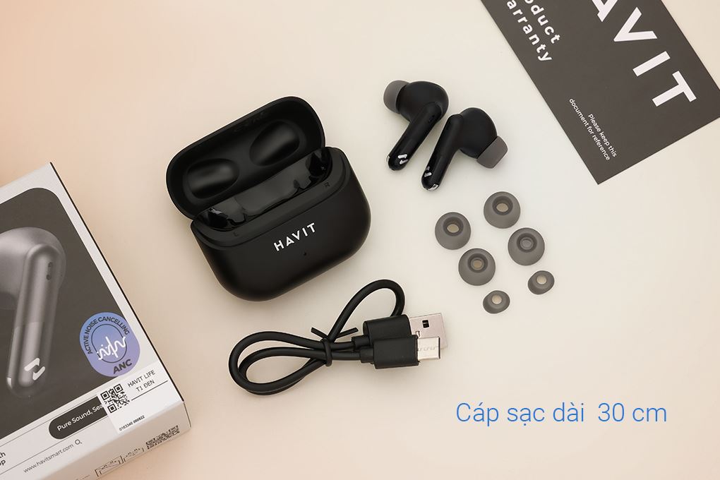 Tai nghe Bluetooth True Wireless Havit LIFE T1 Màu Đen