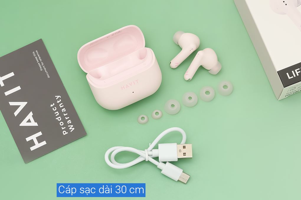 Tai nghe Bluetooth True Wireless Havit LIFE T1 Màu Hồng