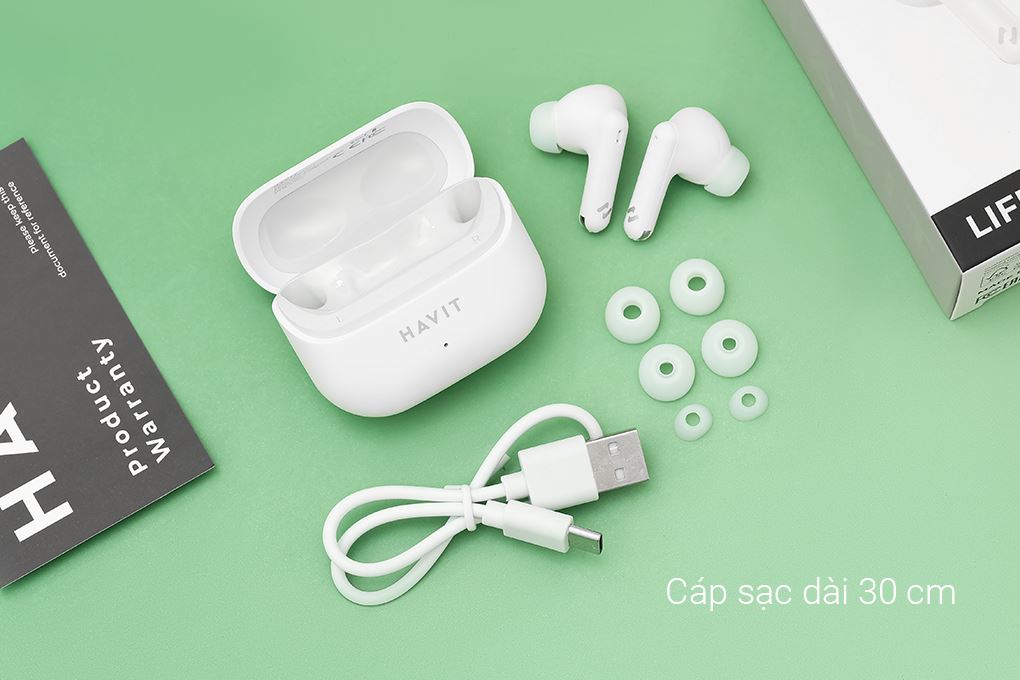 Tai nghe Bluetooth True Wireless Havit LIFE T1 Màu Trắng