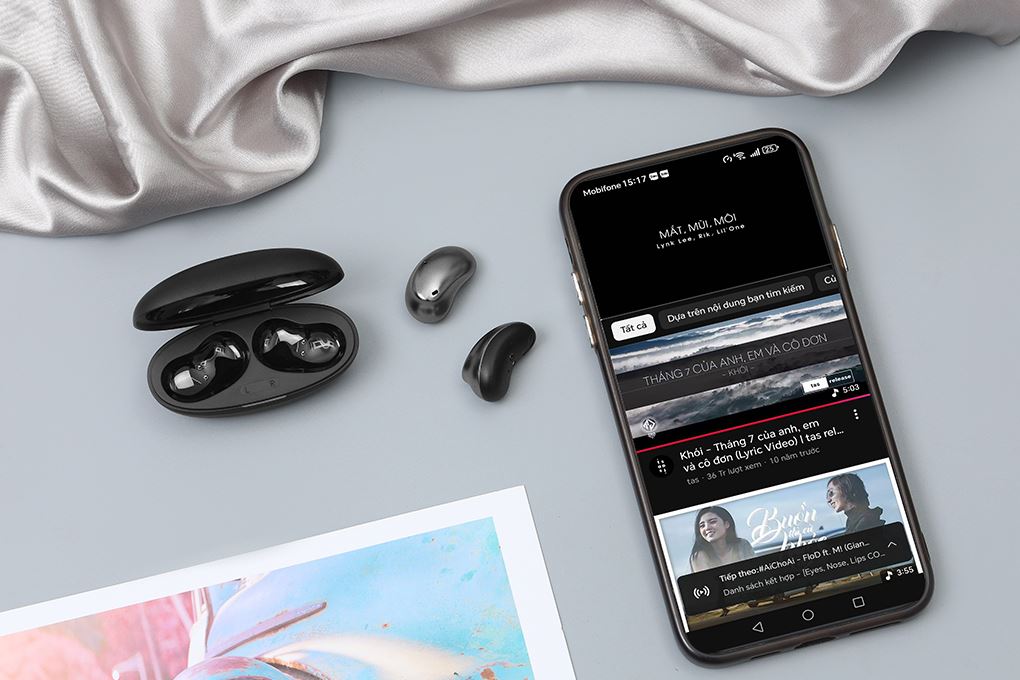 Tai nghe Bluetooth True Wireless Alpha Works AW BEAN300BLK Màu Đen