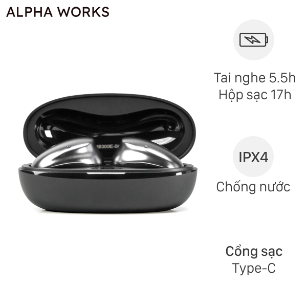 Tai nghe TWS Alpha Works AW BEAN300BLK