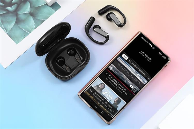 Tai nghe Bluetooth Open-Ear OWS Rezo PulseGo 2 Màu Đen