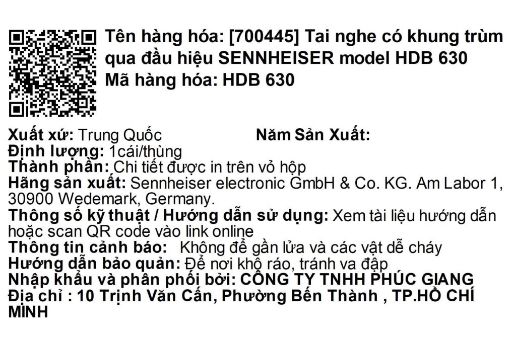 Tai nghe Bluetooth Chụp Tai Sennheiser HDB 630 Màu Đen