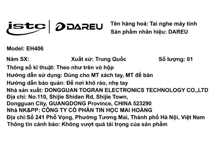 Tai nghe Chụp Tai Dareu EH406 Màu Đen