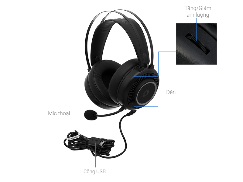 Tai nghe Chụp Tai USB DAREU EH416 RGB