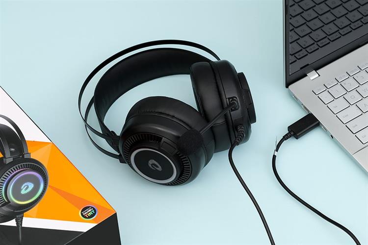 Tai nghe Chụp Tai USB DAREU EH416 RGB Màu Đen