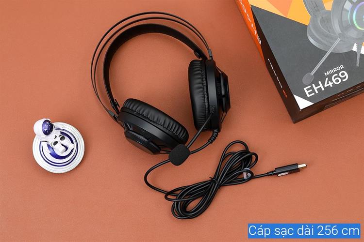 Tai nghe Chụp Tai USB DAREU EH469 RGB Màu Đen