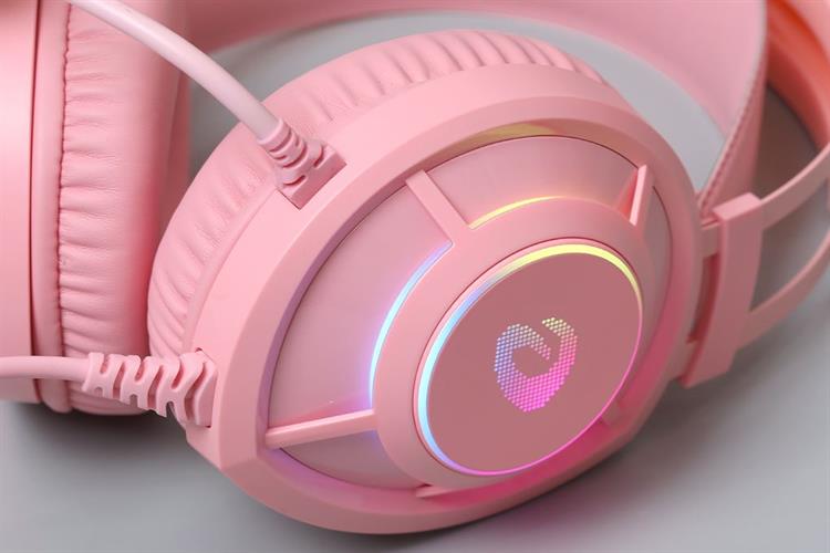 Tai nghe Chụp Tai USB DAREU EH469 RGB Màu Hồng