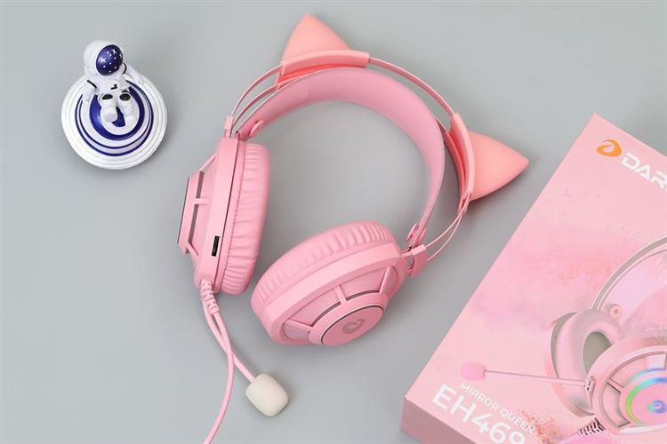 Tai nghe Chụp Tai USB DAREU EH469 RGB Màu Hồng