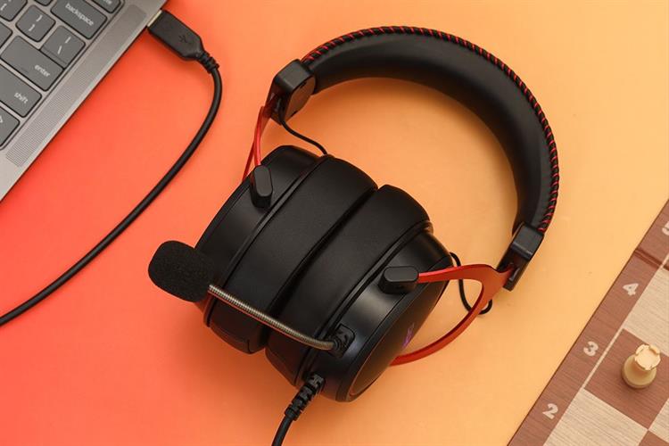 Tai nghe Chụp Tai USB DAREU EH925L Màu Đen - Đỏ