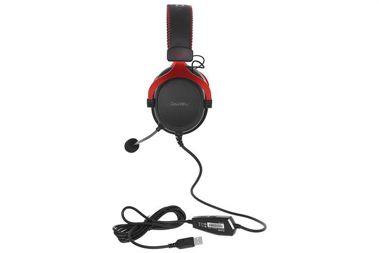 Tai nghe Chụp Tai USB DAREU EH925L Màu Đen - Đỏ