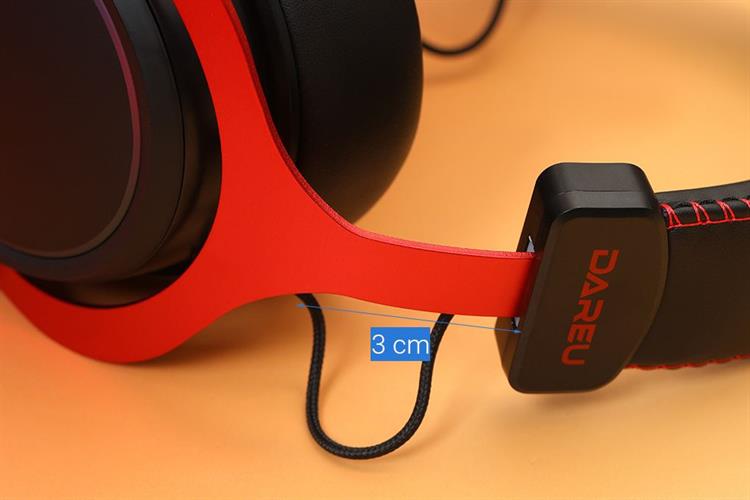 Tai nghe Chụp Tai USB DAREU EH925L Màu Đen - Đỏ