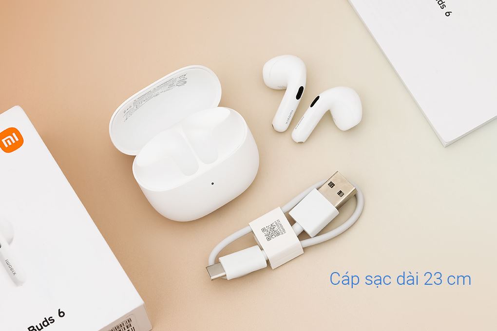 Tai nghe Bluetooth True Wireless Xiaomi Buds 6 Màu Trắng