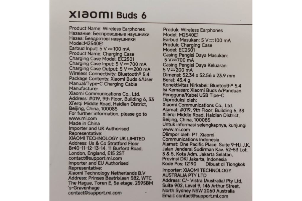 Tai nghe Bluetooth True Wireless Xiaomi Buds 6 Màu Trắng