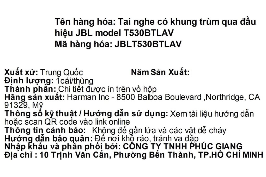 Tai nghe Bluetooth Chụp Tai JBL Tune 530BT Màu Tím