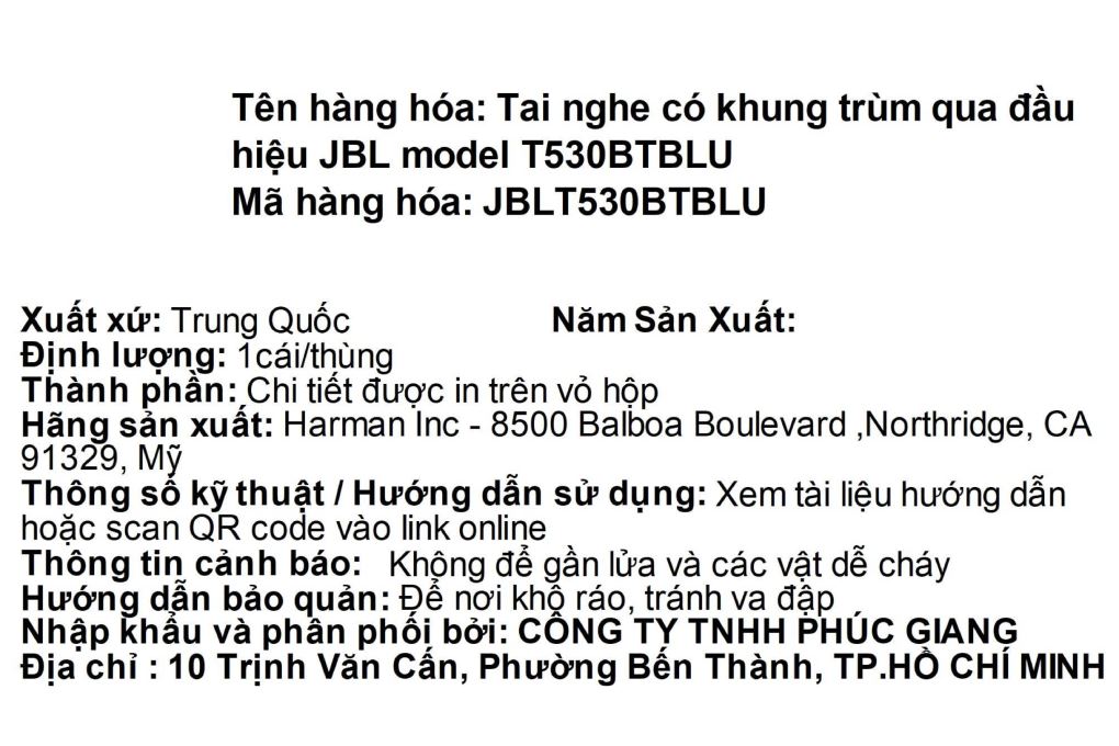 Tai nghe Bluetooth Chụp Tai JBL Tune 530BT Màu Xanh Dương