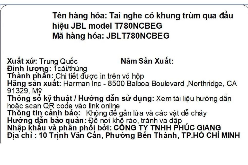 Tai nghe Bluetooth Chụp Tai JBL Tune 780NC Màu Màu be