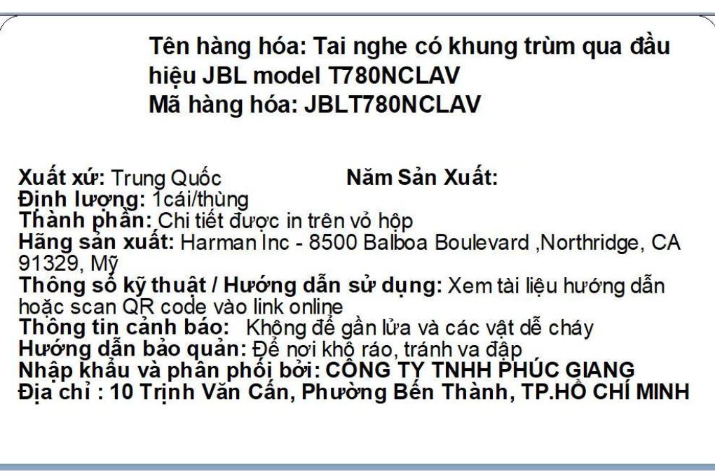 Tai nghe Bluetooth Chụp Tai JBL Tune 780NC Màu Tím