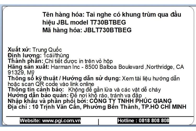 Tai nghe Bluetooth Chụp Tai JBL Tune 730BT Màu Màu be