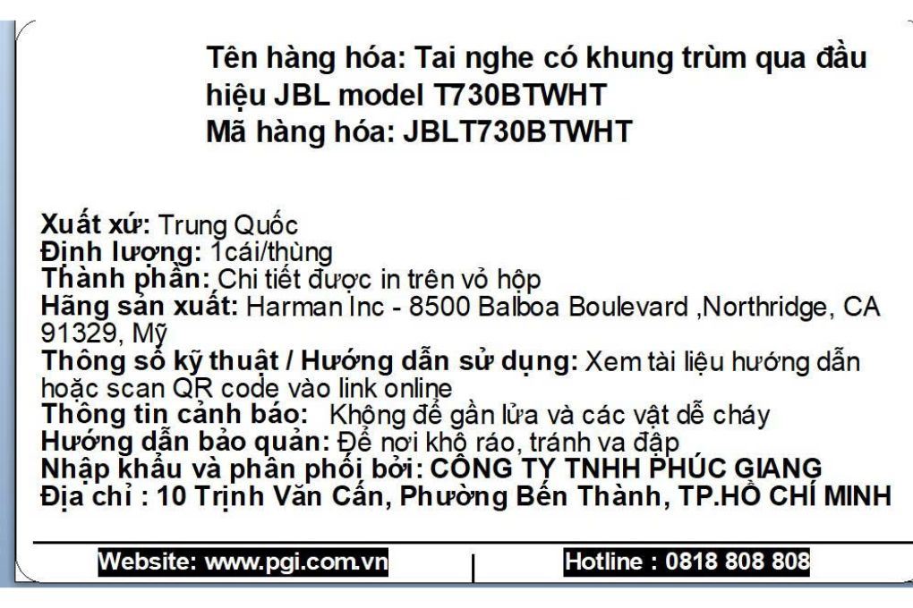 Tai nghe Bluetooth Chụp Tai JBL Tune 730BT Màu Trắng