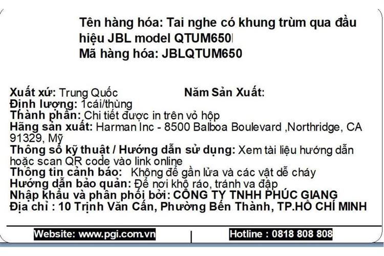 Tai nghe Bluetooth Chụp Tai Gaming JBL Quantum 650 Màu Đen