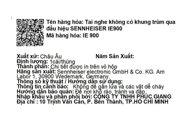 Tai nghe Có dây EP Sennheiser IE900 Màu Đen
