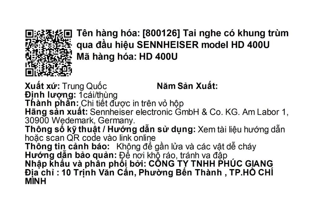 Tai nghe Chụp Tai Sennheiser HD 400U - 9
