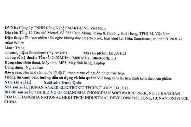 Tai nghe Bluetooth True Wireless Soundcore Liberty 5 Pro D1203 Màu Trắng