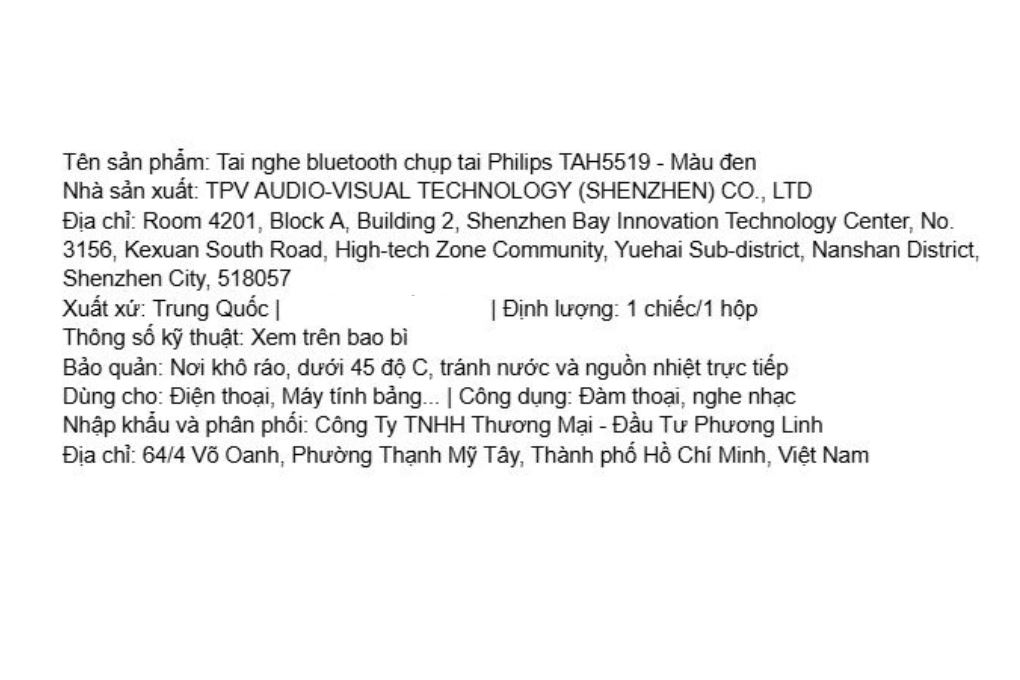 Tai nghe Bluetooth True Wireless Philips Tat2220 Đen Màu Đen