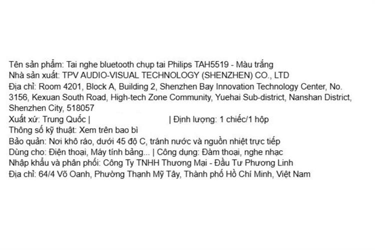 Tai nghe Bluetooth True Wireless Philips Tat2220 Trắng Màu Trắng