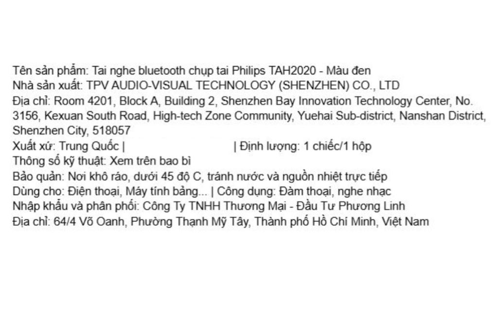 Tai nghe Bluetooth Chụp Tai Philips Tah2020 Đen Màu Đen