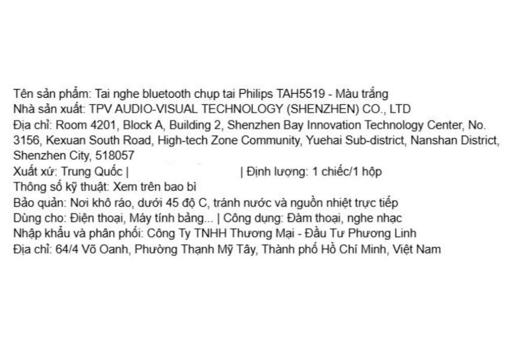 Tai nghe Bluetooth Chụp Tai Philips Tah5519 Trắng Màu Trắng