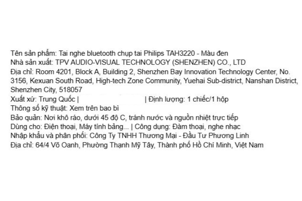 Tai nghe Bluetooth Chụp Tai Philips Tah3220 Đen Màu Đen