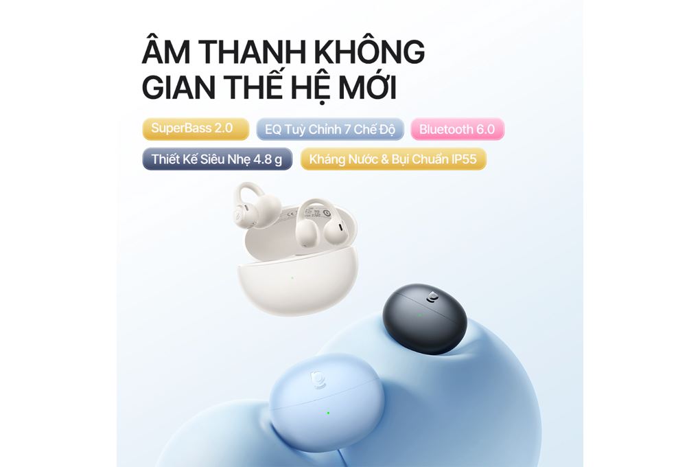 Tai nghe Bluetooth Open-Ear OWS Baseus Bass BC1 Lite Màu Xanh Dương
