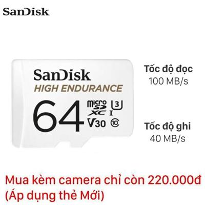 Thẻ nhớ chuyên Camera Sandisk MicroSD 64GB class 10_U3