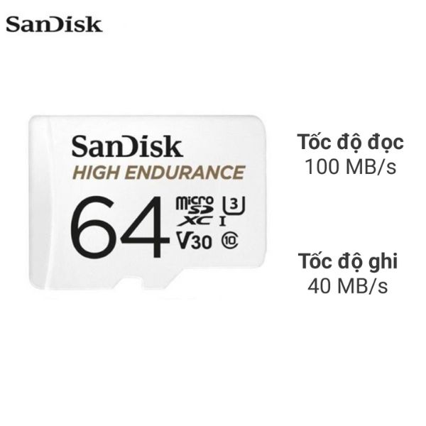 Thẻ nhớ chuyên Camera Sandisk MicroSD 64GB class 10_U3