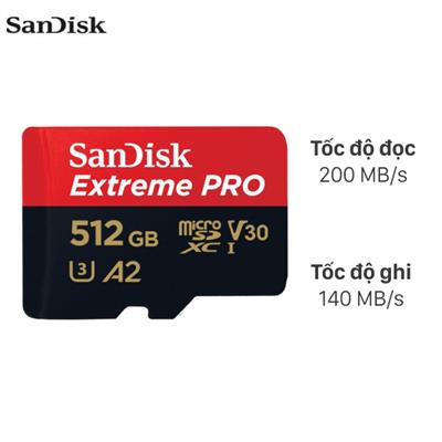 Thẻ nhớ Sandisk MicroSD 512GB Extreme Pro class 10_U3