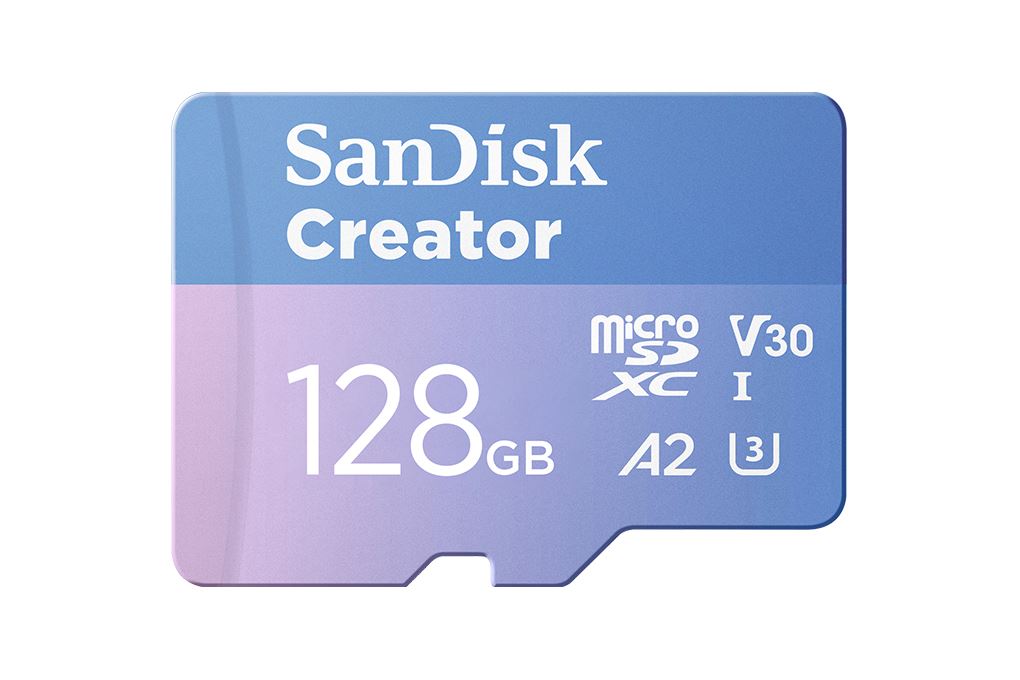 Thẻ nhớ Sandisk Creator MicroSD 128GB Extreme class 10_U3 Màu Xanh Dương