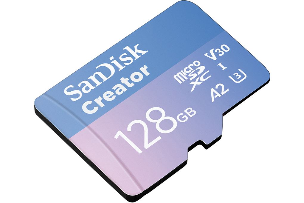 Thẻ nhớ Sandisk Creator MicroSD 128GB Extreme class 10_U3 Màu Xanh Dương