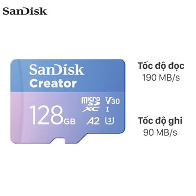 Thẻ nhớ Sandisk Creator MicroSD 128GB Extreme class 10_U3