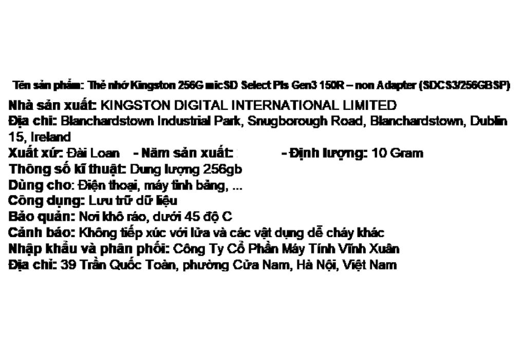Thẻ nhớ Kingston MicroSD 256GB Select Pls Gen3 150R - 2
