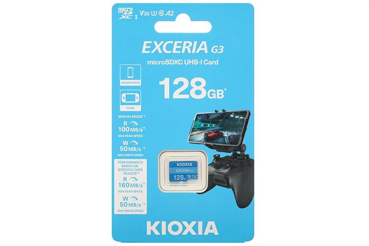 Thẻ nhớ Kioxia MicroSD G3 128GB Class 10_U3 Màu Đen - xanh dương