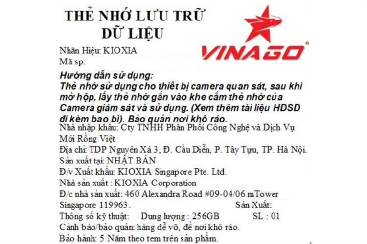 Thẻ nhớ Kioxia MicroSD G3 256GB Class 10_U3 Màu Đen - xanh dương